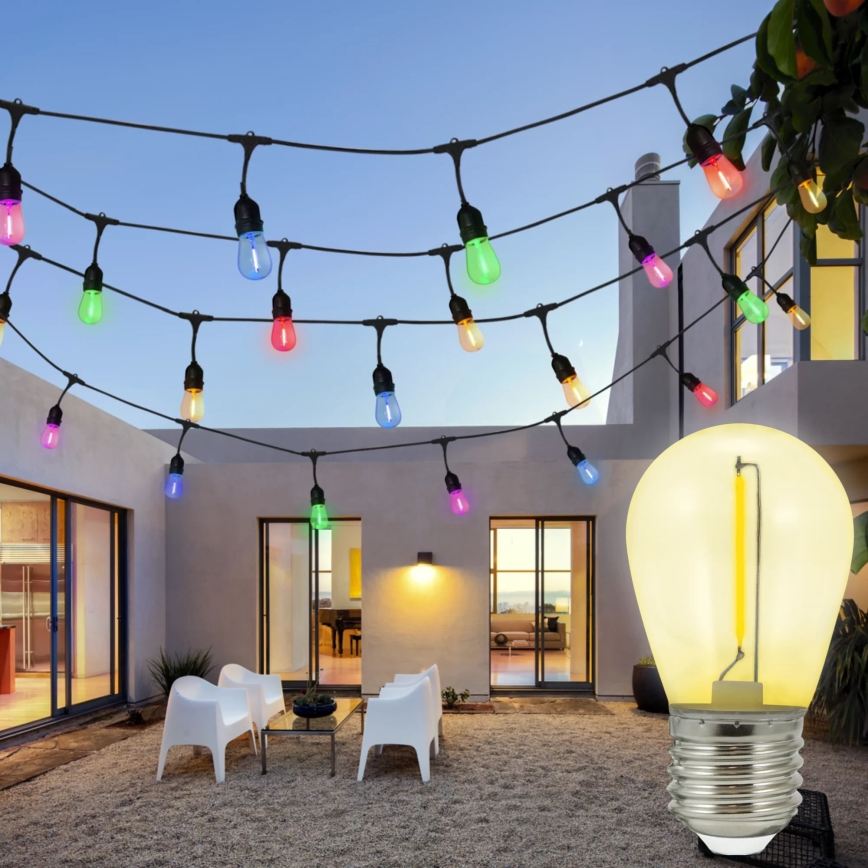 CONJUNTO 2x Lâmpada LED PARTY E27/0,3W/36V amarela