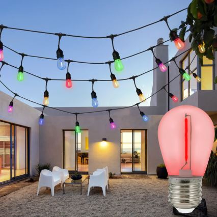 CONJUNTO 2x Lâmpada LED PARTY E27/0,3W/36V vermelha