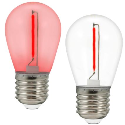 CONJUNTO 2x Lâmpada LED PARTY E27/0,3W/36V vermelha
