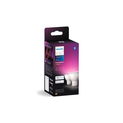 CONJUNTO 2x Lâmpada LED RGBW Regulável Philips Hue White And Color Ambiance GU10/4,2W/230V 2000-6500K