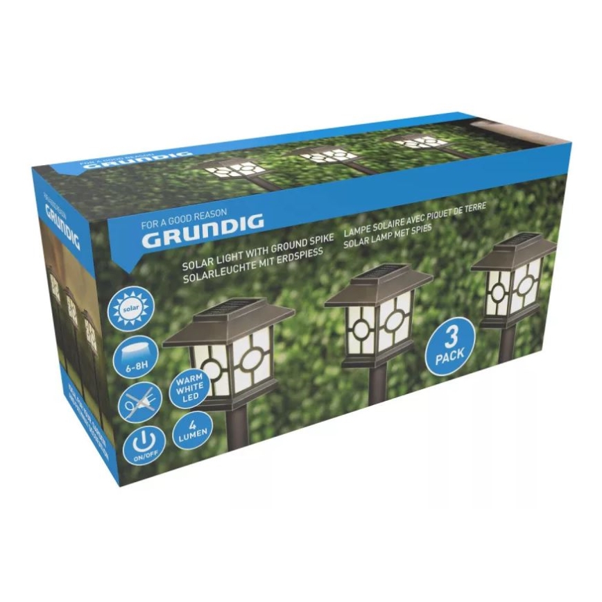 CONJUNTO 3x Luminária Solar LED LED/1,2V 600 mAh