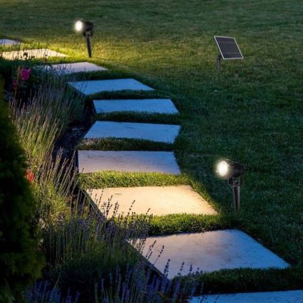 CONJUNTO 3x Lâmpada solar LED para exterior 3xLED/1,2W/3,7V IP65 3000K 4000 mAh