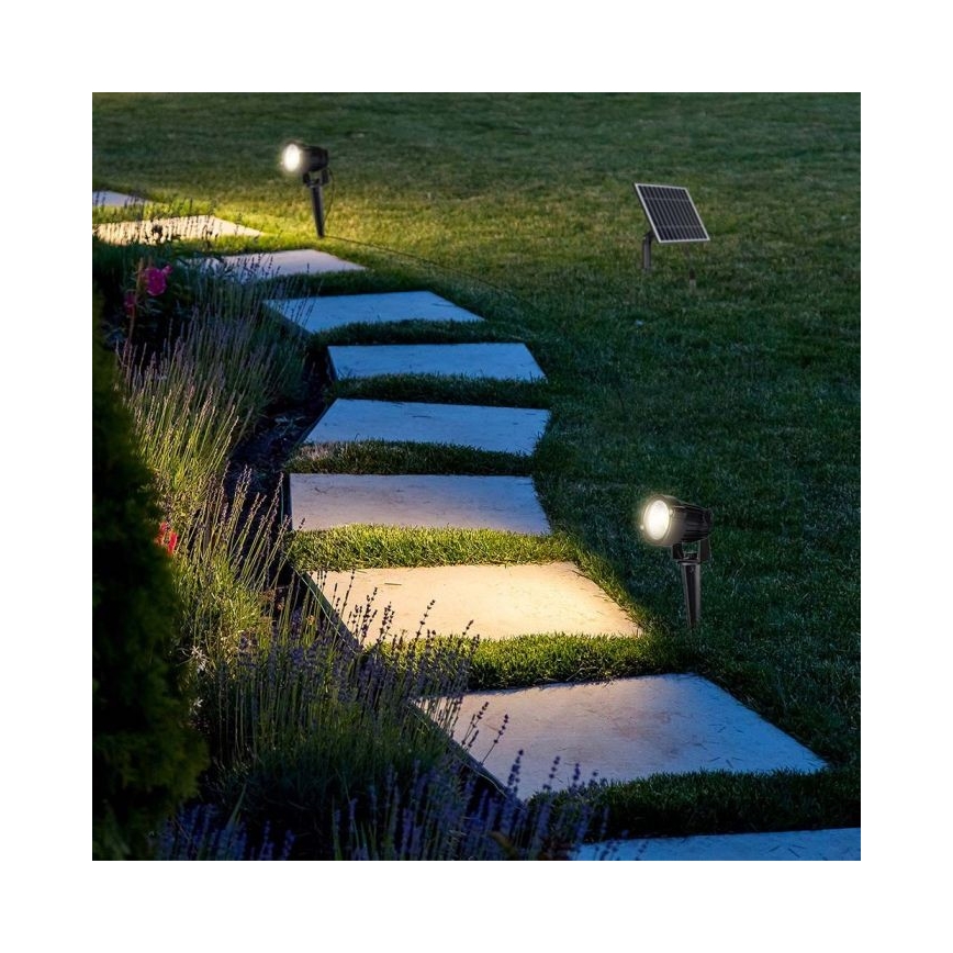 CONJUNTO 3x Lâmpada solar LED para exterior 3xLED/1,2W/3,7V IP65 3000K 4000 mAh