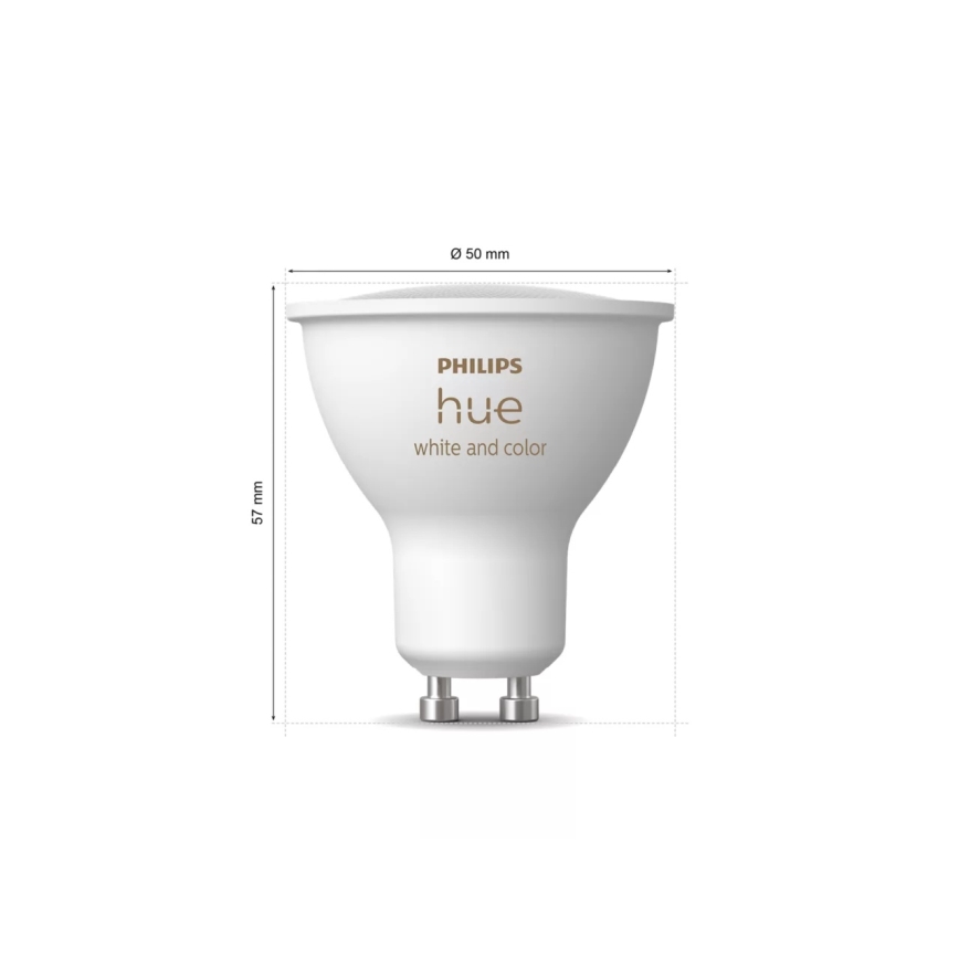 Kit básico Philips Hue WHITE AND COLOR AMBIANCE 3xGU10/4,2W 2000-6500K + Hue Bridge e interruptor dimmer