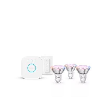 Conjunto básico Philips Hue White And Color Ambiance Essential 3xGU10/4,7W/230V 2200-6500K + dispositivo de ligação