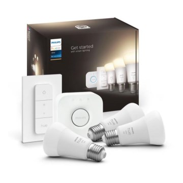Kit básico Philips Hue WHITE 3xE27/9,5W 2700K + Hue Bridge e interruptor dimmer
