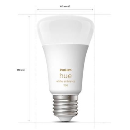 Kit básico Philips Hue White Ambiance 3xE27/11W 2200-6500K + Hue Bridge e interruptor dimmer
