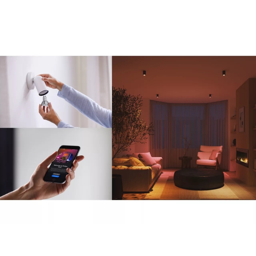 Kit básico Philips Hue White and Color Ambiance Essential 3xGU10/4,7W/230V 2200-6500K + Hue Bridge
