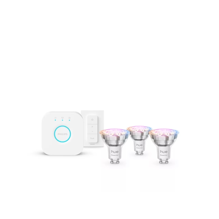 Kit básico Philips Hue White and Color Ambiance Essential 3xGU10/4,7W/230V 2200-6500K + Hue Bridge