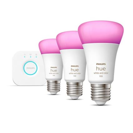Kit inicial Philips Hue WHITE AND COLOR AMBIANCE 3xE27/9W/230V 2000-6500K + Hue bridge