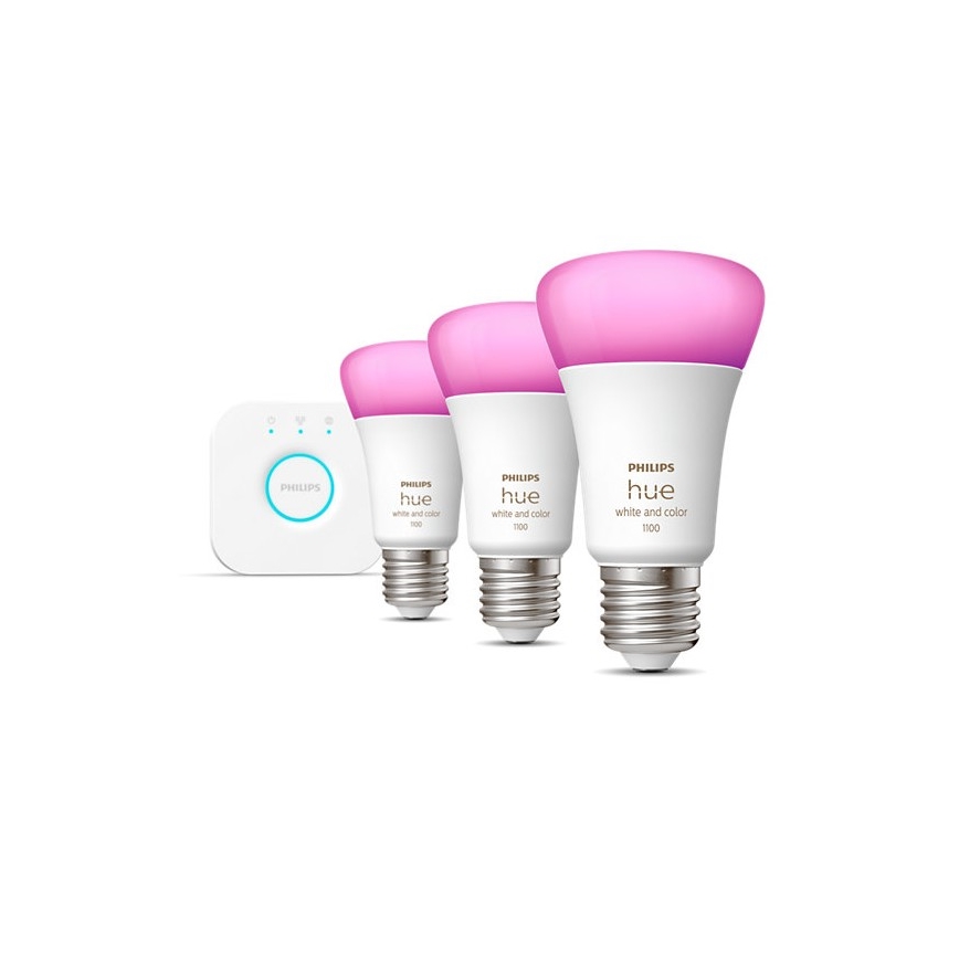 Kit inicial Philips Hue WHITE AND COLOR AMBIANCE 3xE27/9W/230V 2000-6500K + Hue bridge