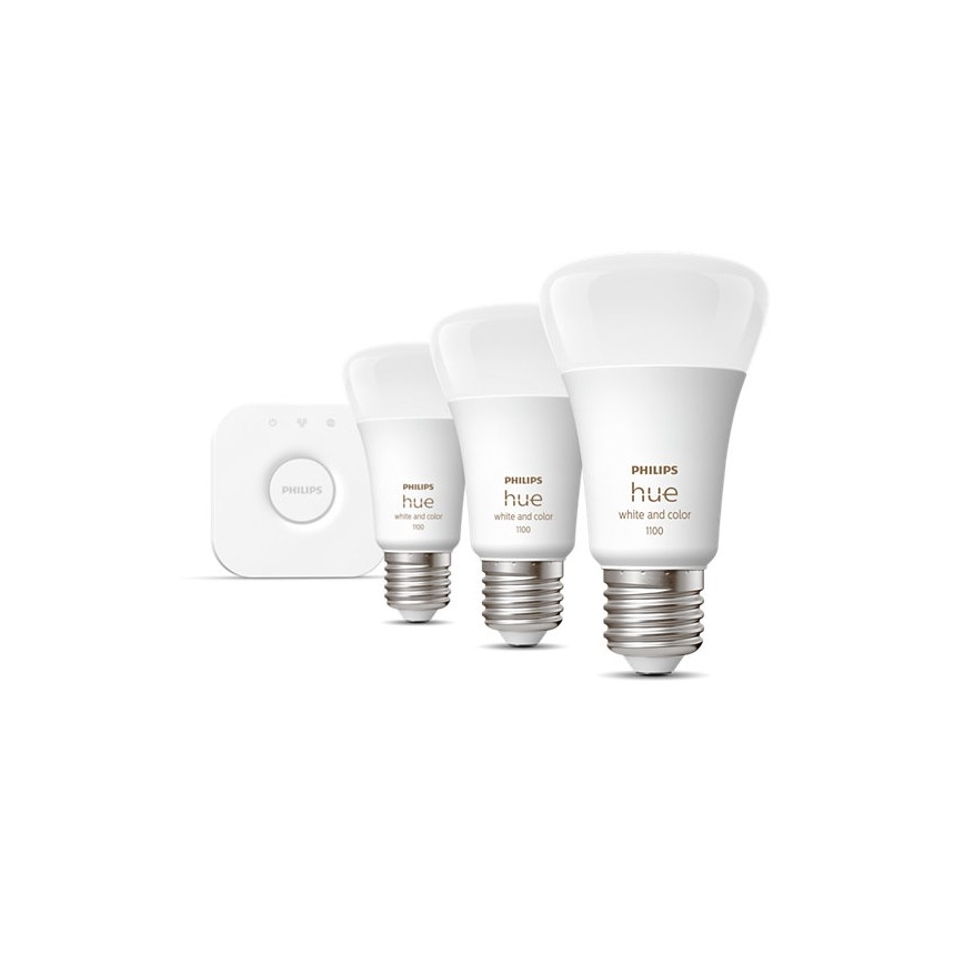 Kit inicial Philips Hue WHITE AND COLOR AMBIANCE 3xE27/9W/230V 2000-6500K + Hue bridge