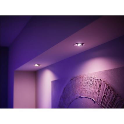 Kit básico Philips Hue WHITE AND COLOR AMBIANCE 3xGU10/4,2W/230V 2000-6500K + Hue bridge e dimmer switch