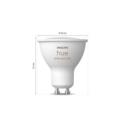 Kit básico Philips Hue WHITE AND COLOR AMBIANCE 3xGU10/4,2W/230V 2000-6500K + Hue bridge e dimmer switch