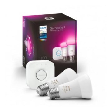 Kit inicial Philips Hue WHITE AND COLOR AMBIANCE 2xE27/9W/230V 2000-6500K + Hue bridge