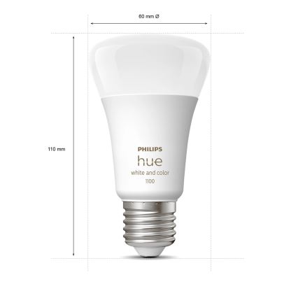 Kit inicial Philips Hue WHITE AND COLOR AMBIANCE 2xE27/9W/230V 2200-6500K + tomada inteligente, Hue bridge e interruptor dimmer