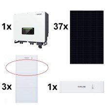 Kit solar SOFAR - 14,8kWp painel RISEN Preto + inversor 15kW SOLAX 3p + bateria15kWh SOFAR com uma unidade de controlo da bateria