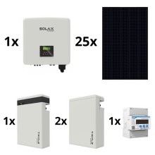 Kit Solar: SOLAX Power - 10kWp RISEN preto + conversor SOLAX 3f de 10kW + bateria de 17,4 kWh