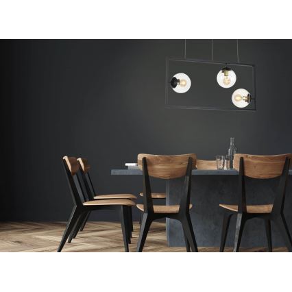 Candelabro suspenso REY 3xE27/7W/230V preto