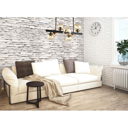 Candelabro suspenso HYPERION 7xE27/7W/230V preto/bege