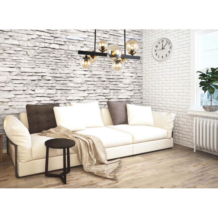 Candelabro suspenso HYPERION 7xE27/7W/230V preto/bege