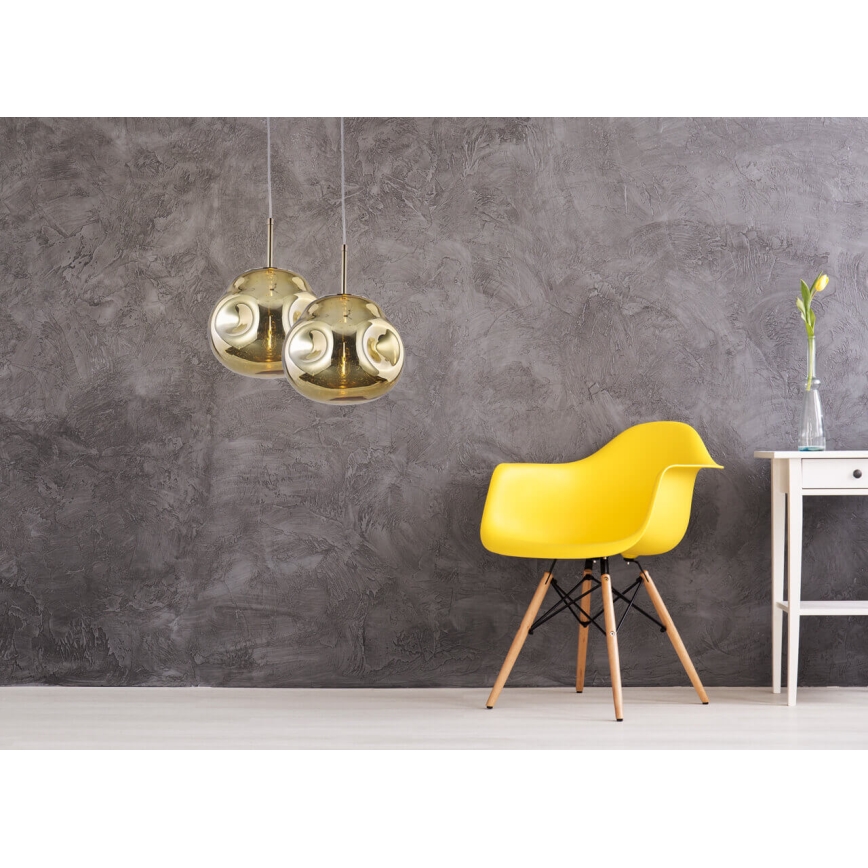 Candelabro suspenso VITRO 1xE27/10W/230V diâmetro 35 cm dourado