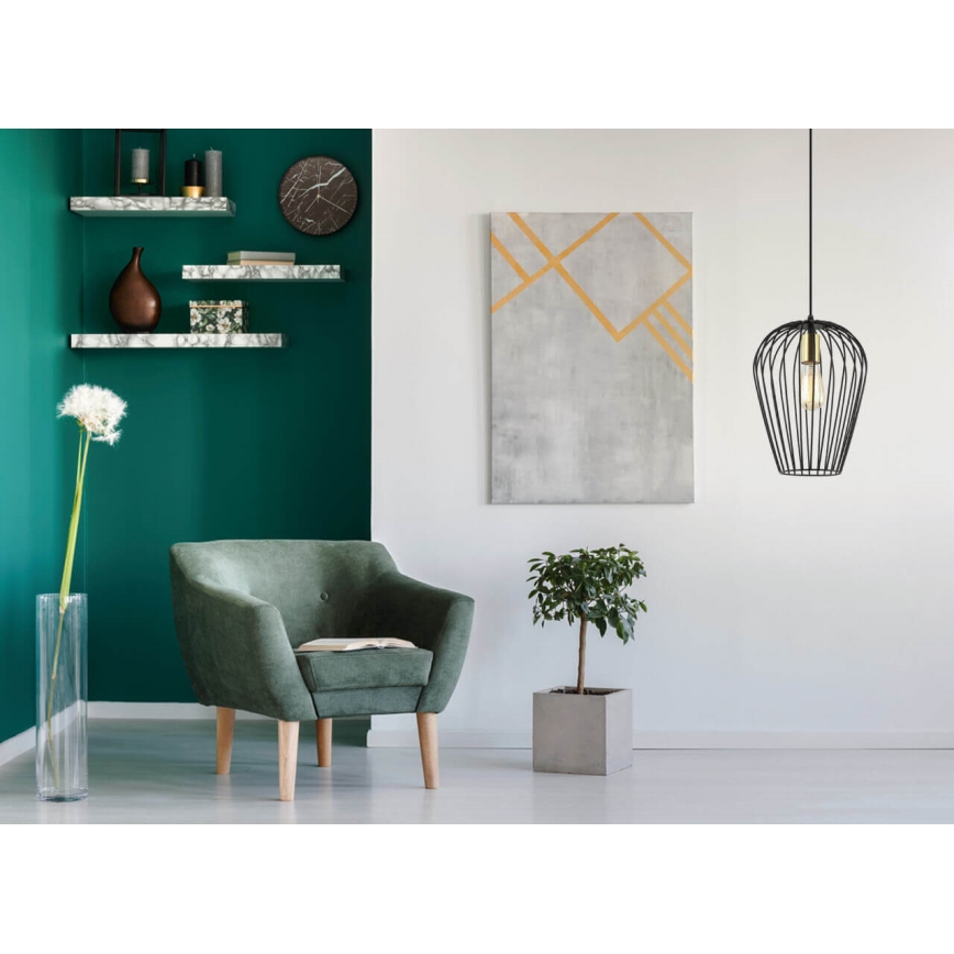 Candelabro suspenso BLANCHE 1xE27/11W/230V preto