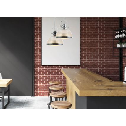 Candelabro suspenso THOR 1xE27/11W/230V cromado brilhante