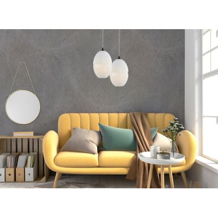 Candelabro suspenso ELLIPTIC 1xE27/11W/230V branco