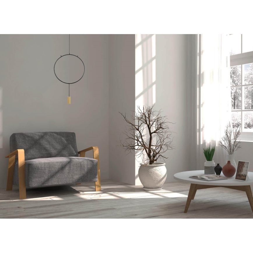 Candelabro suspenso ARCADE 1xGU10/5W/230V preto/dourado