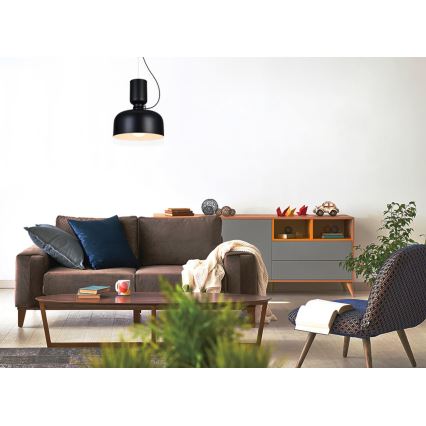 Candelabro suspenso ABEL 2xE27/11W/230V diâmetro 28 cm preto