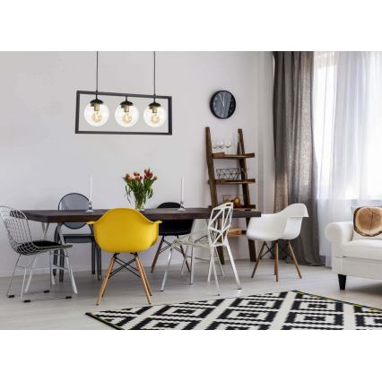 Candelabro suspenso REY 3xE27/7W/230V preto