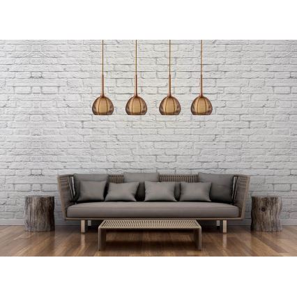 Klausen 114002 - Candelabro suspenso NEST 4xE14/6W/230V cobre