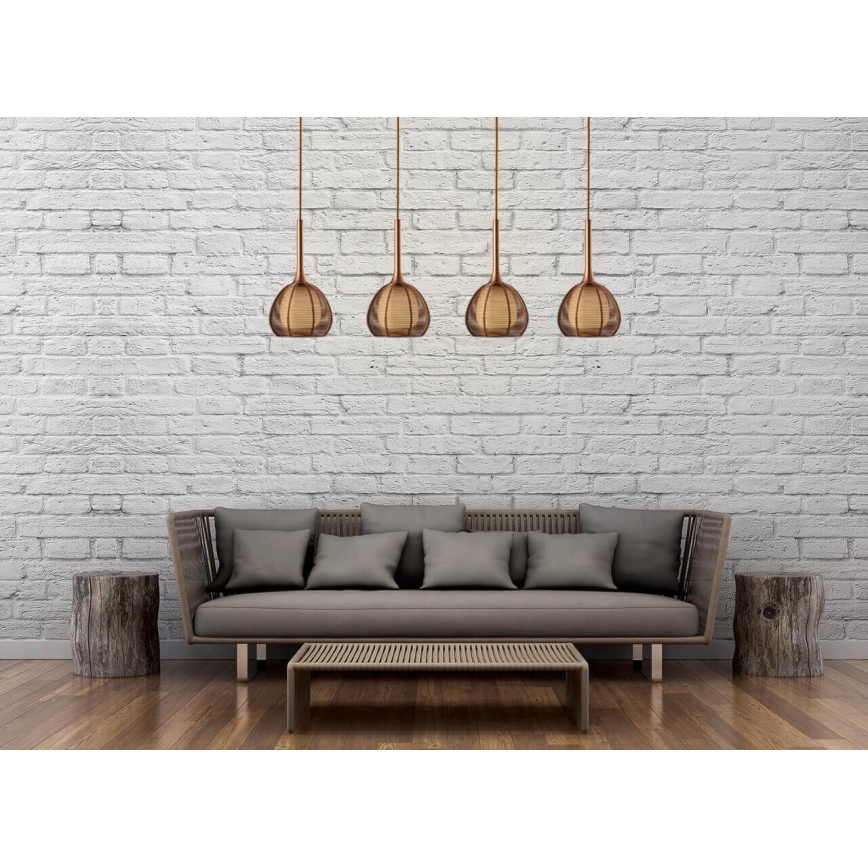 Klausen 114002 - Candelabro suspenso NEST 4xE14/6W/230V cobre