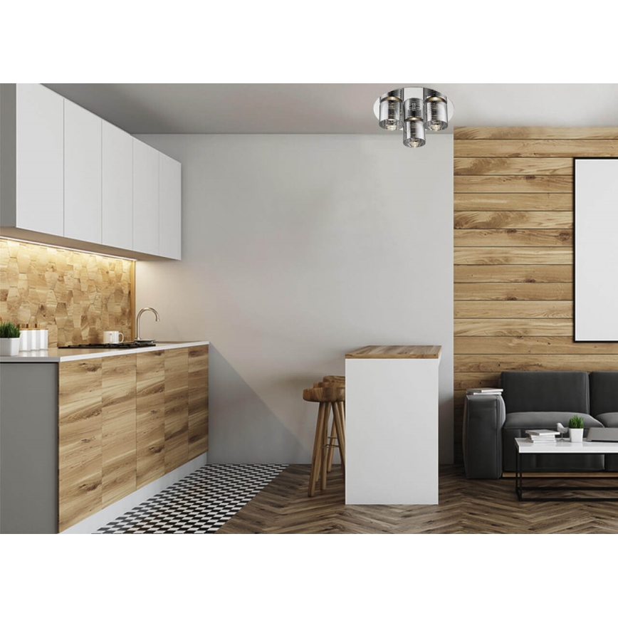 Iluminação teto LED EVOLUTION 3xLED/5W/230V cromado brilhante