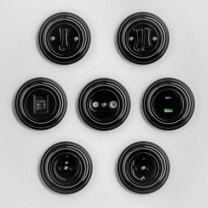 Kliklap - Botão retro com moldura, preto