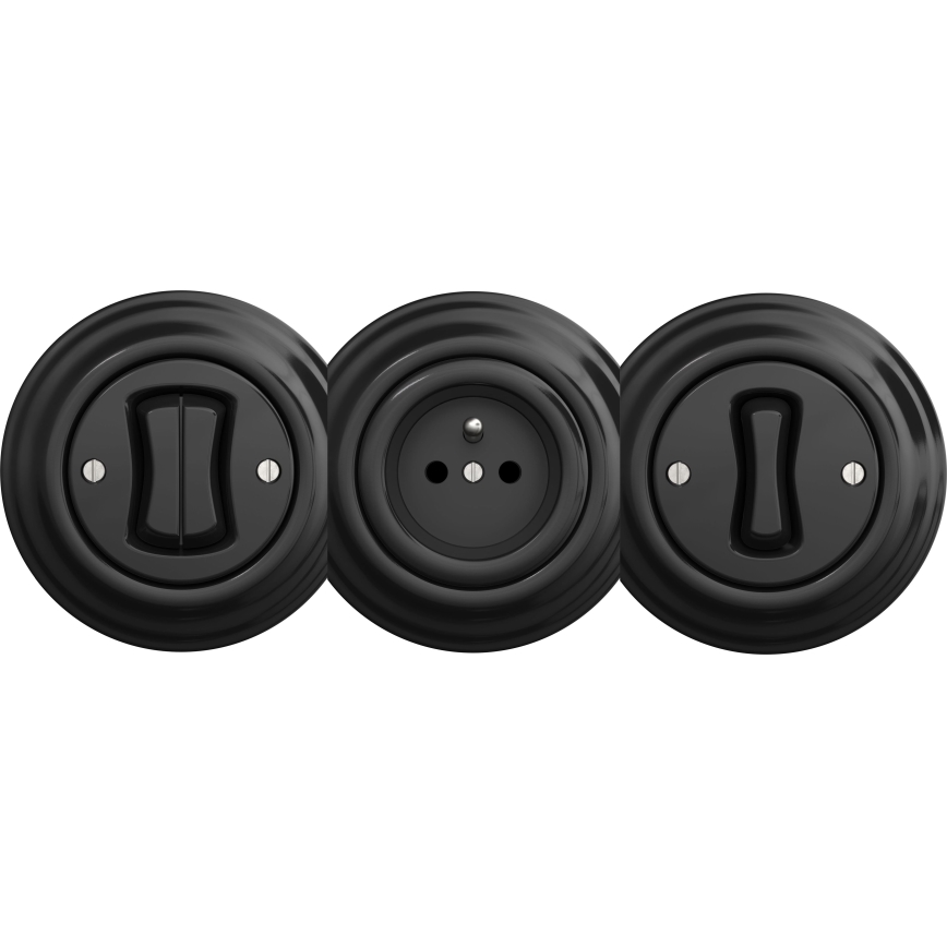 Kliklap - Botão retro sem moldura, preto