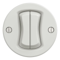 Kliklap - Interruptor de escada duplo retro sem moldura, n.º 6+6, branco cerâmico