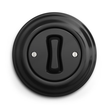 Kliklap - Interruptor de escada retrô com moldura nº 6, preto