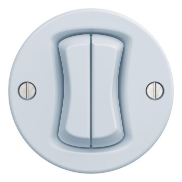 Kliklap - Interruptor duplo retro sem moldura, azul