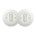 Kliklap - Interruptor duplo unipolar de estilo retro com moldura n.º 1, branco neve