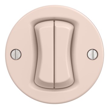 Kliklap - Interruptor retro duplo para escada sem moldura n.º 6+6 rosa antigo