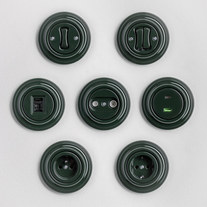 Kliklap - Interruptor retro para escadas sem moldura nº 6 verde