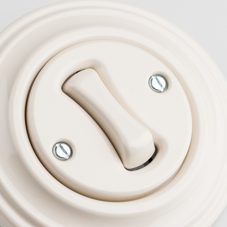 Kliklap - Interruptor retro unipolar com moldura n.º 1, bege