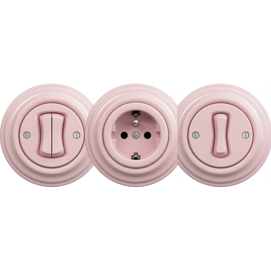 Kliklap - Moldura central retro rosa antigo