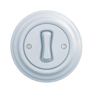 Kliklap - Retro interruptor unipolar com moldura n.º 1 azul