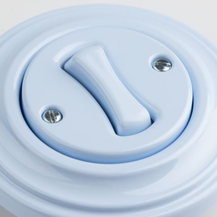 Kliklap - Retro interruptor unipolar com moldura n.º 1 azul