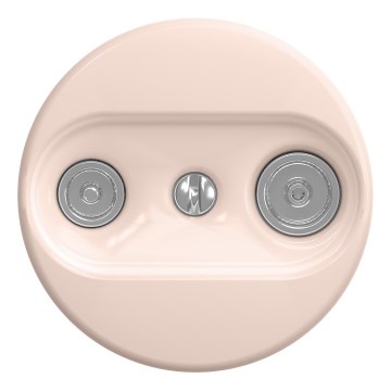 Kliklap - Retro tomada coaxial TV+R (passante) sem moldura, rosa vintage