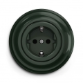 Kliklap - Retro tomada doméstica com moldura SCHUKO 230V/16A verde