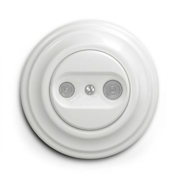 Kliklap - Tomada de antena retro para TV+R (passante) com moldura branco-neve